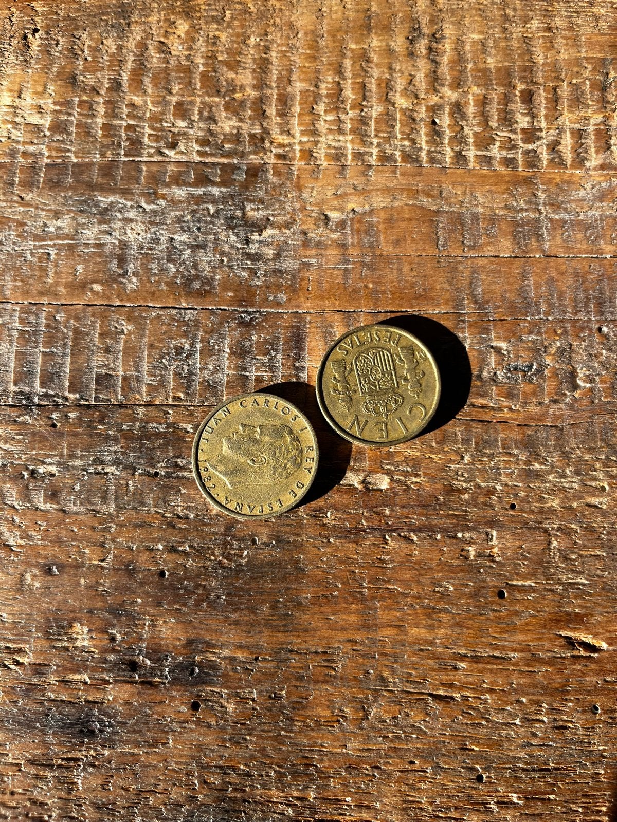 2 Spaanse munten - 100 Pesetas 1982-M, Ophalen of Verzenden, Overige landen, Losse munt