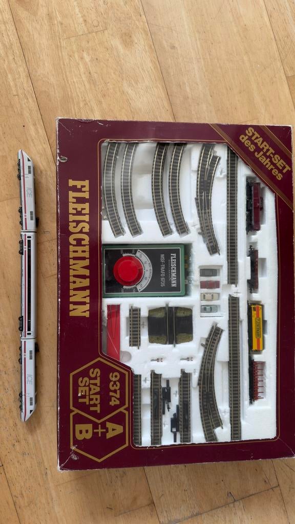 Fleischmann piccolo 9374 met ICE van Minitrix combiset, Treinset, Gelijkstroom, Fleischmann, Ophalen of Verzenden