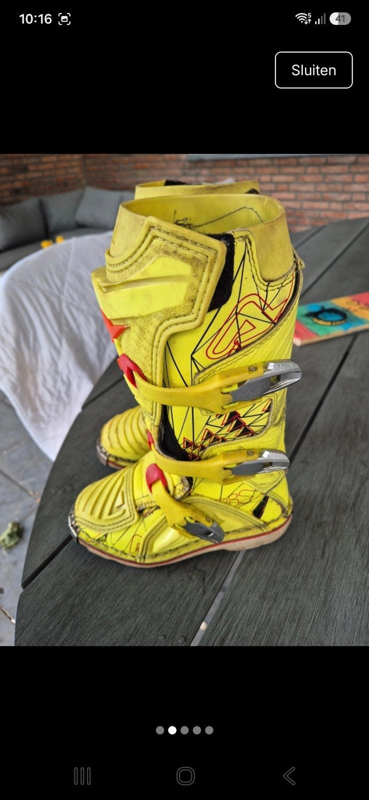 Acerbis Shark Boots - Gele Motorcross Laarzen Maat 32, Motoren, Ophalen, Tweedehands, Kinderen, Acerbis