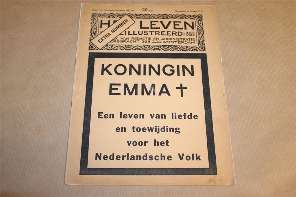 Het Leven 1934 — Koningin Emma Herdenkingsnummer, Gebruikt, -, -, Ophalen of Verzenden