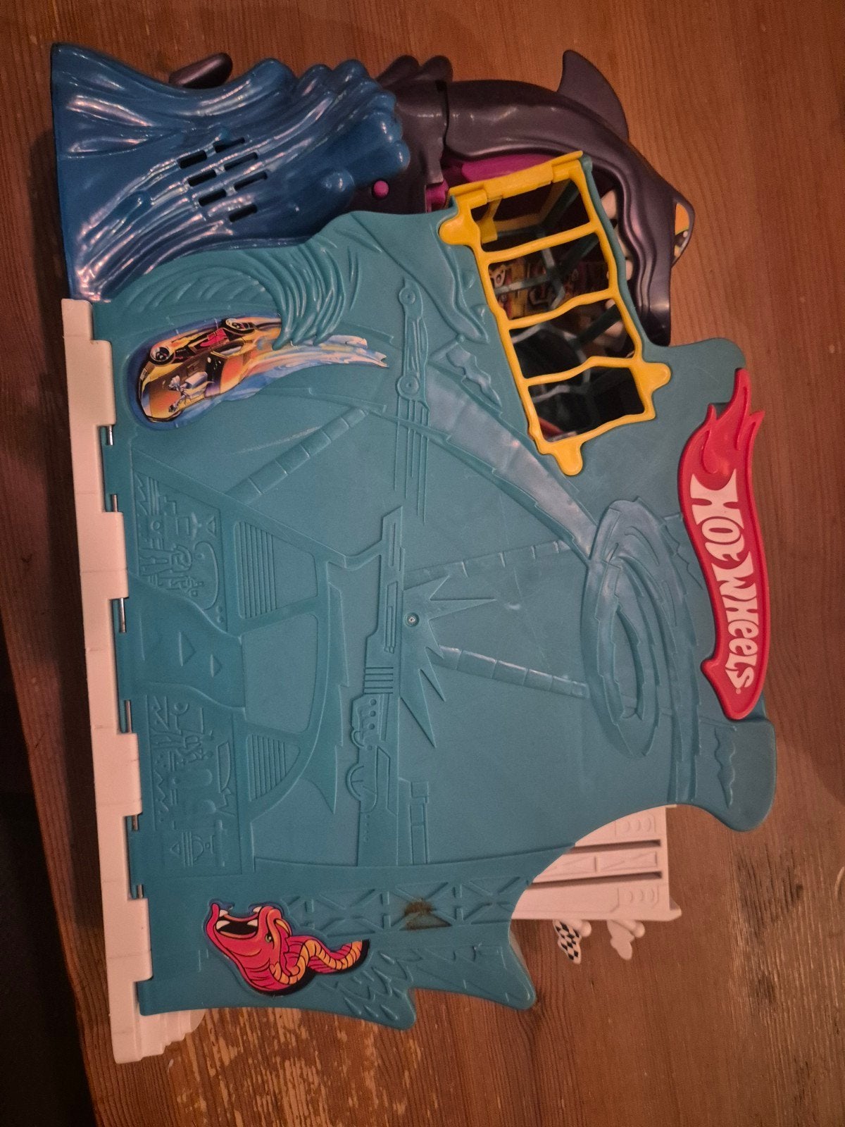 Hot Wheels Racebaan met haai - Gebruikt, Ophalen of Verzenden, Hot Wheels, Handmatig, Racebaan