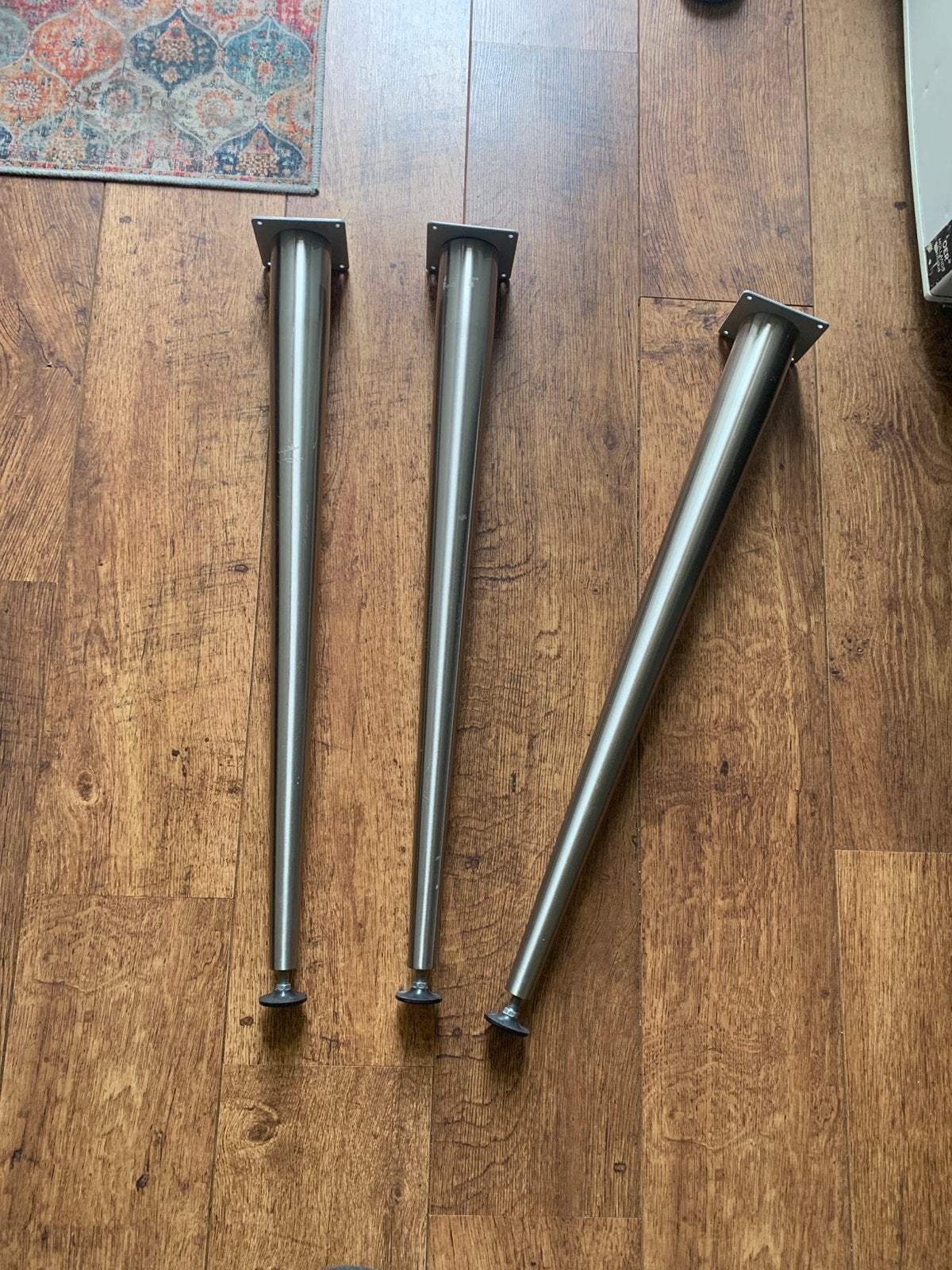 Tafelpoten rvs 3 x, Huis en Inrichting, Tafelonderdelen, Ophalen, Rond, 50 tot 100 cm, Minder dan 50 cm