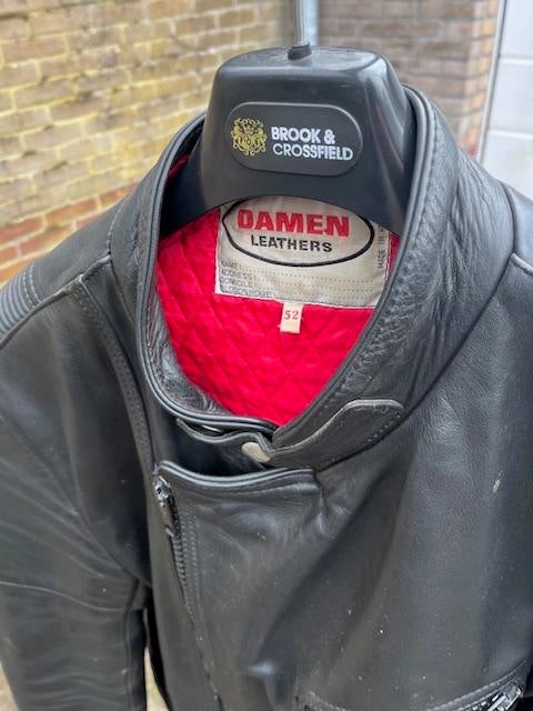 Damen Leren Motorjas heren Maat 52 Zwart, Ophalen, Tweedehands, Dames, Jas | leer