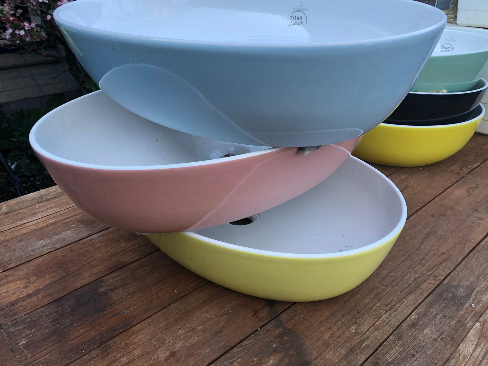 Villeroy & Boch Artis 4198 61 opzetwastafel geel, Ophalen, Zo goed als nieuw, Wastafel