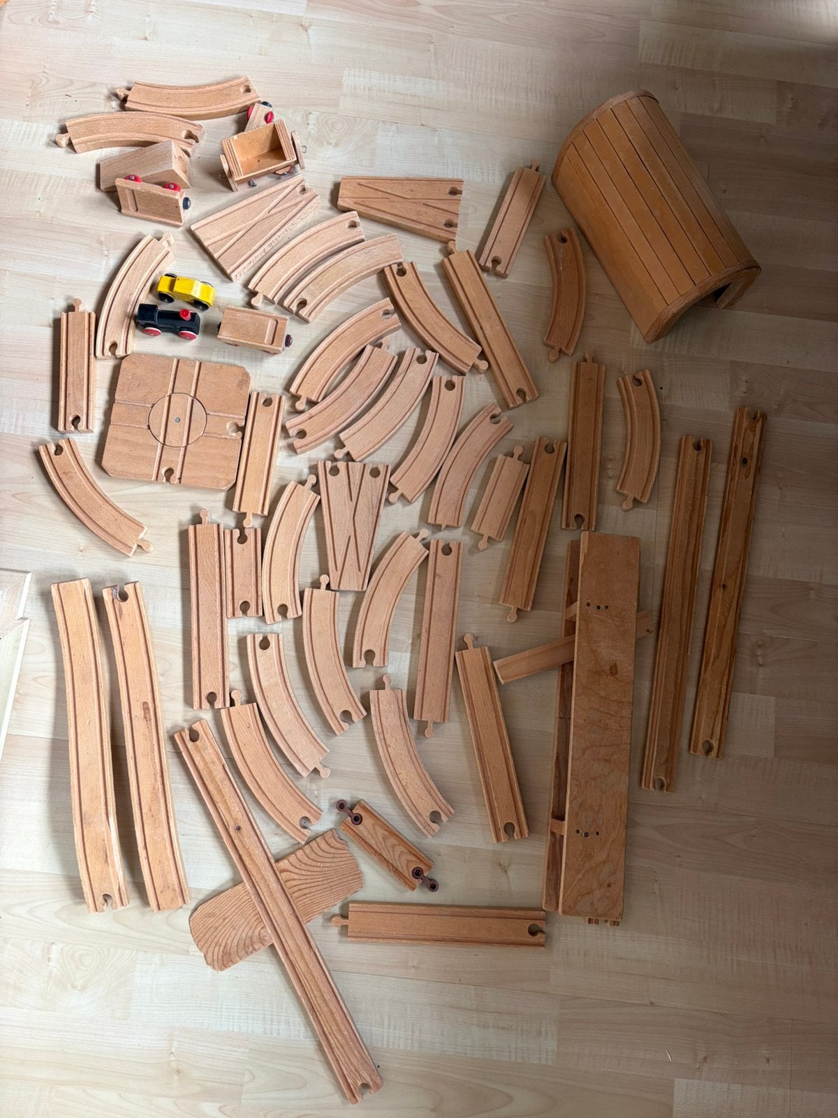 Houten treinbaan, Ophalen, Gebruikt