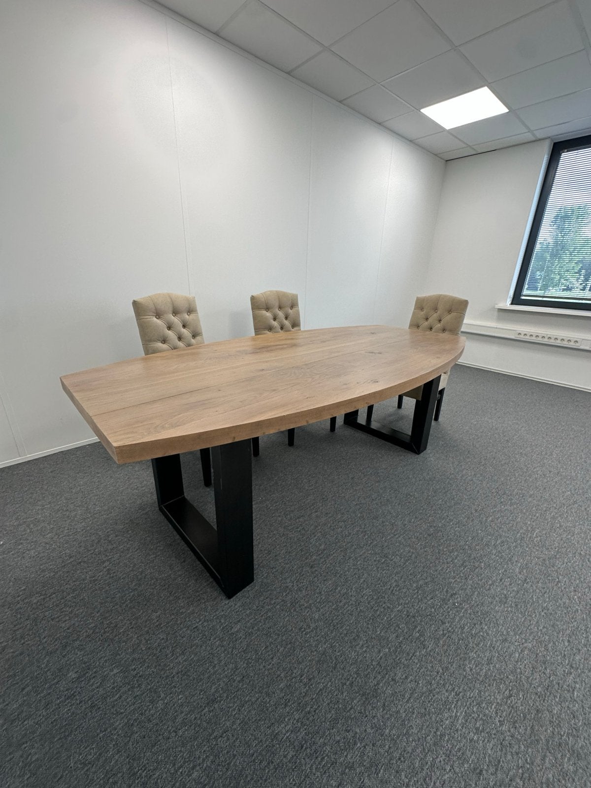 Eikenhouten tafel met 3 stoelen, Huis en Inrichting, Ophalen, Eikenhout, 50 tot 100 cm, Zo goed als nieuw