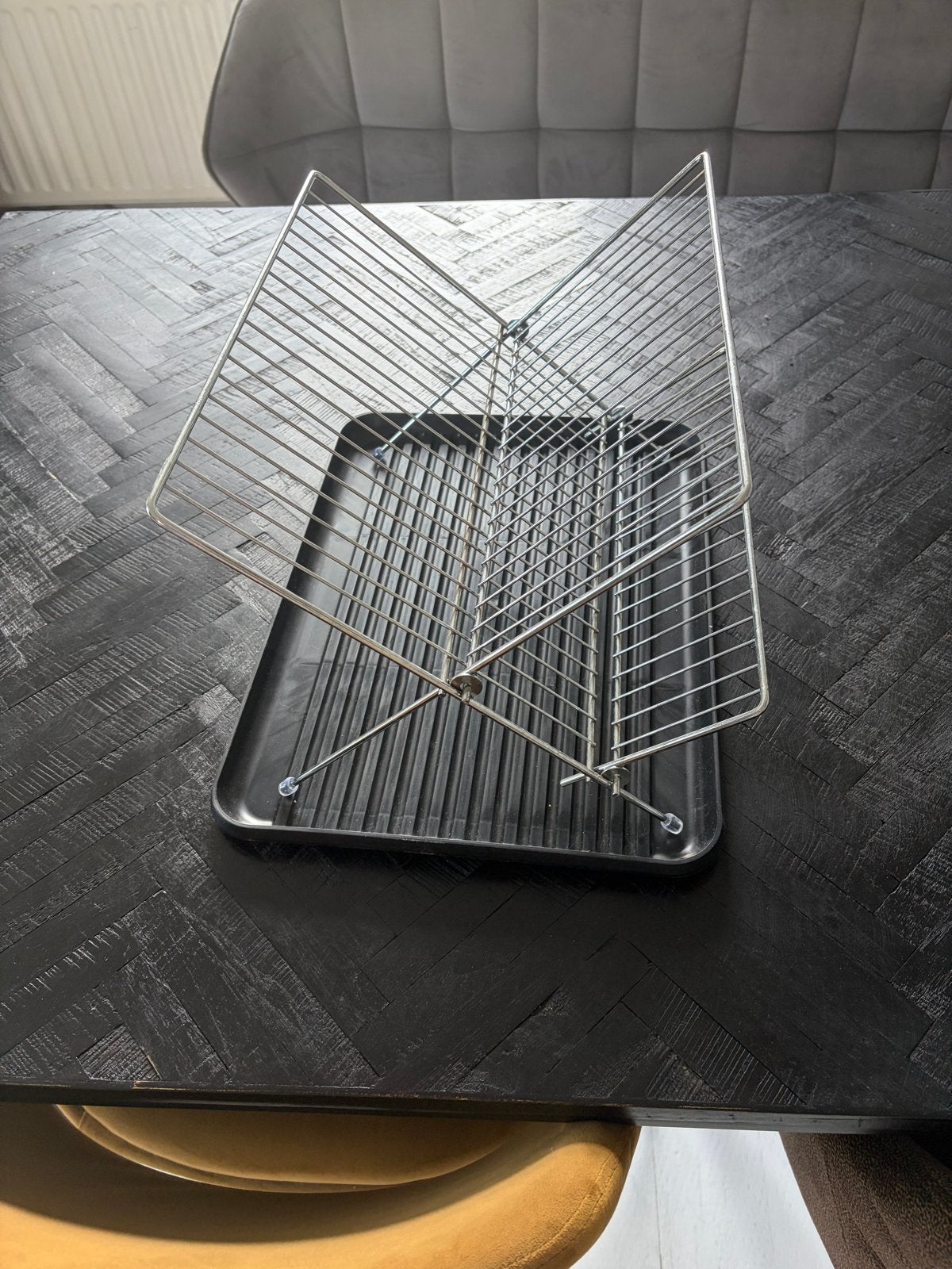 Opvouwbaar droogrek met lekbak voor de keuken, Ophalen, Zilver, Metaal, Overige merken