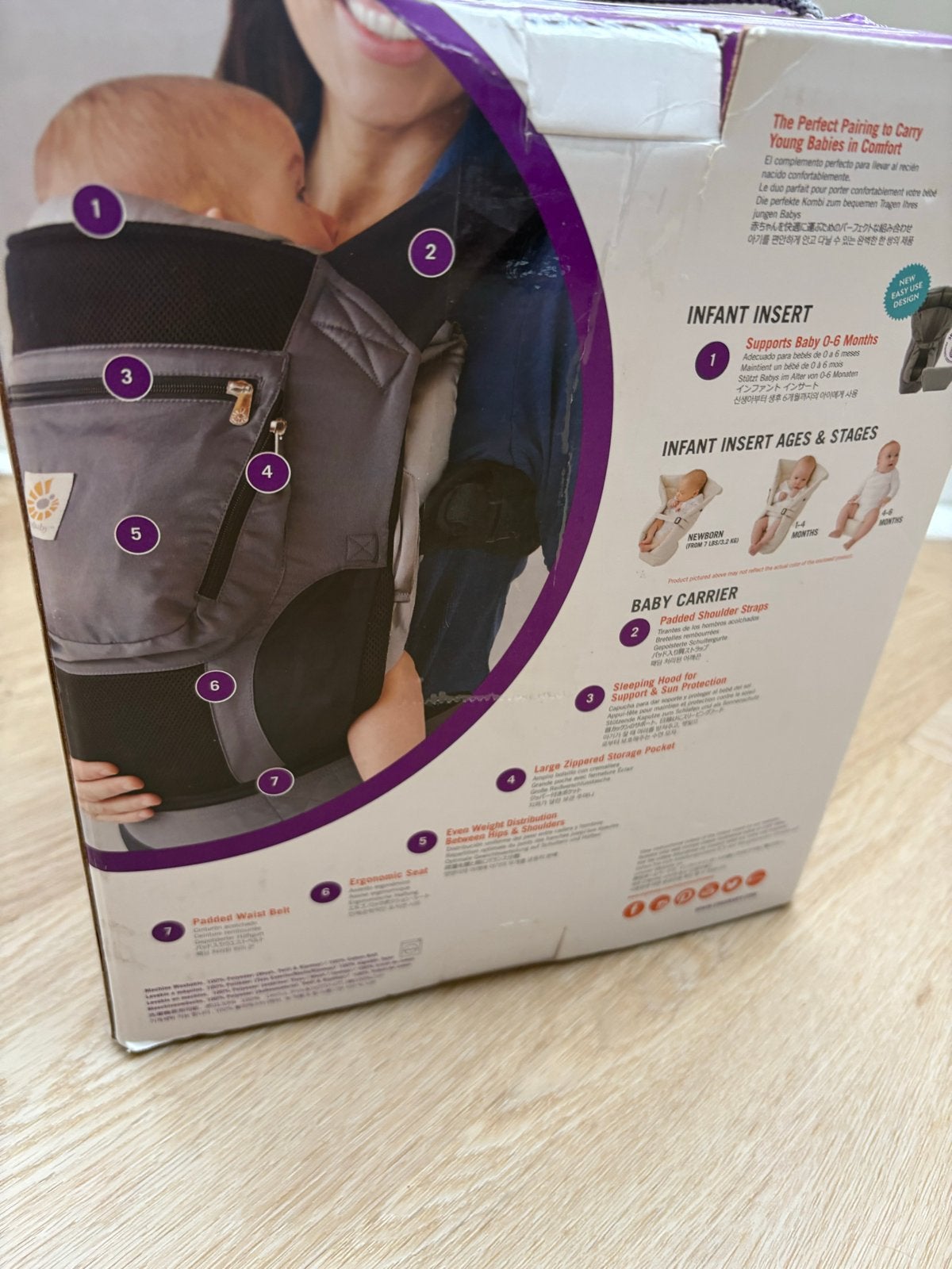 Grijze Ergobaby draagzak, nette staat, Overige merken, Buik of Rug, Ophalen of Verzenden, Zo goed als nieuw