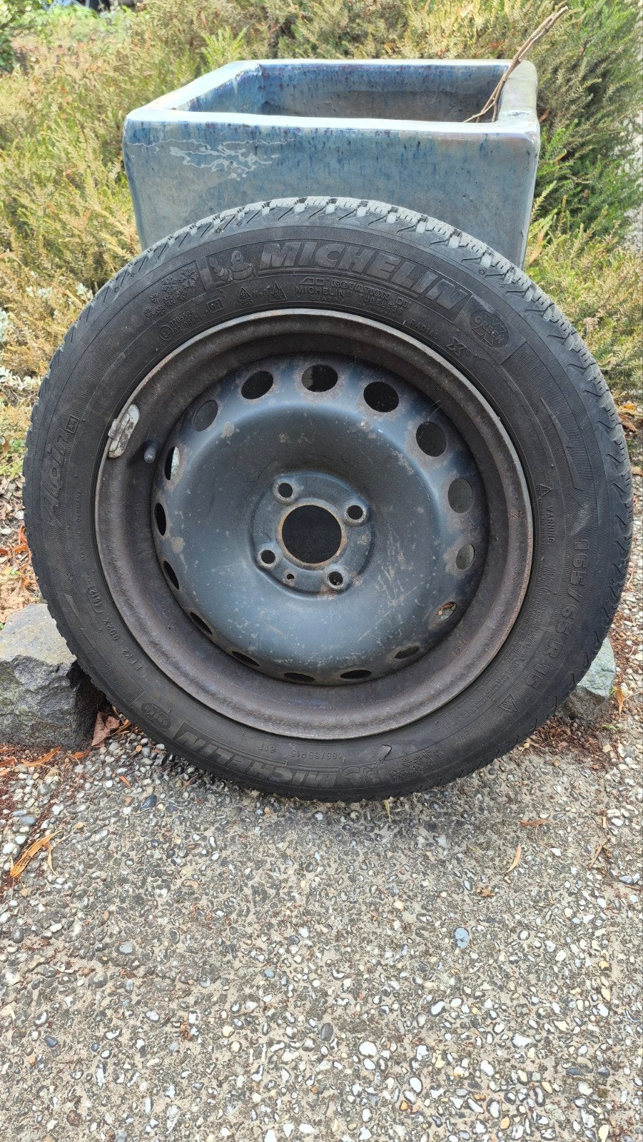 4x Michelin Alpin winterbanden op velgen. maat 165/65/R15, Ophalen
