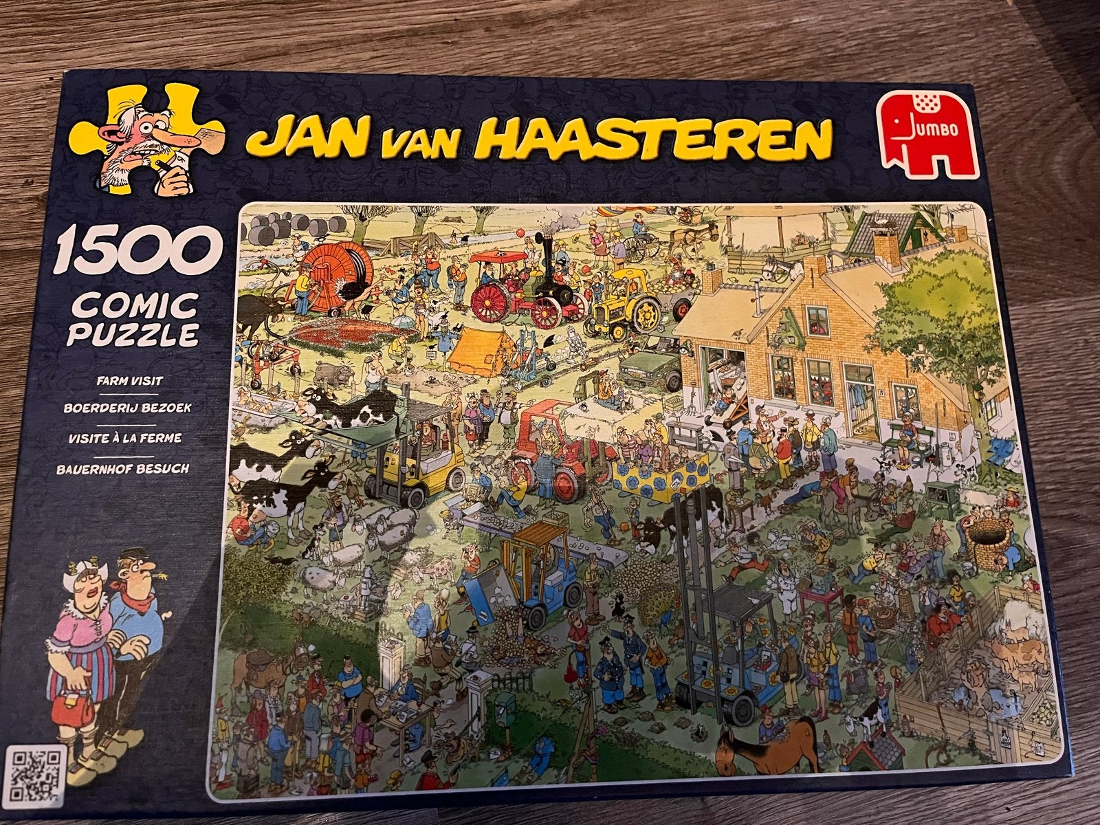 Jan van Haasteren Comic Puzzel - Boerderij Bezoek (1500 stuk, Ophalen of Verzenden, Meer dan 50 stukjes, Zo goed als nieuw, 6 jaar of ouder
