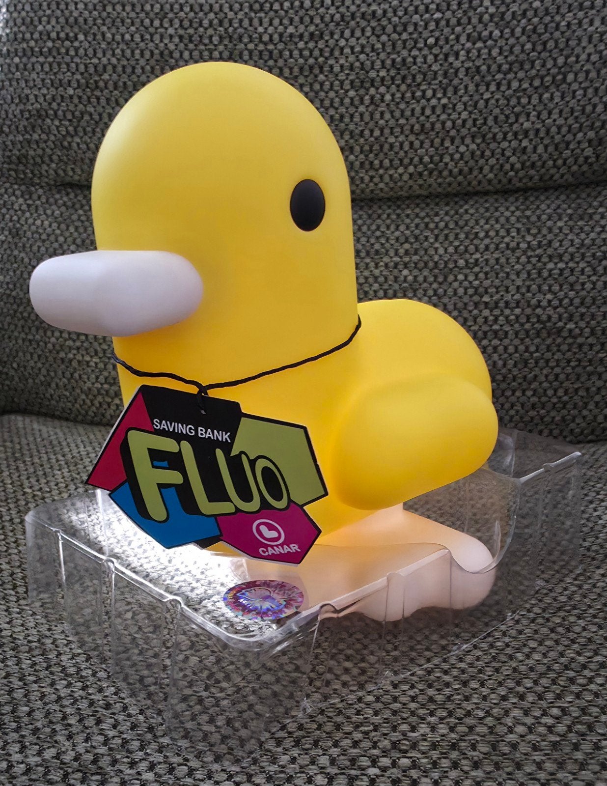 Dhink Canar spaarpot Eend uit de Dhink Fluo serie, Verzamelen, Ophalen of Verzenden, Nieuw, Overige materialen, Dier