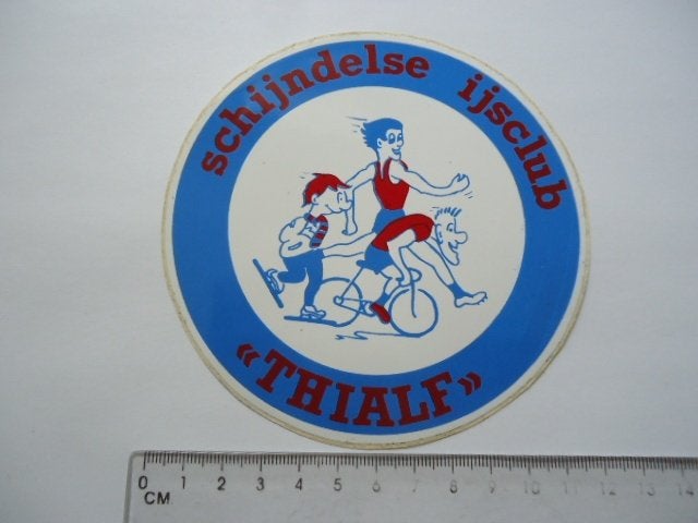 sticker oud Schaatsen schijndel ijsclub strip thialf retro, Verzenden, Zo goed als nieuw, Bedrijf of Vereniging