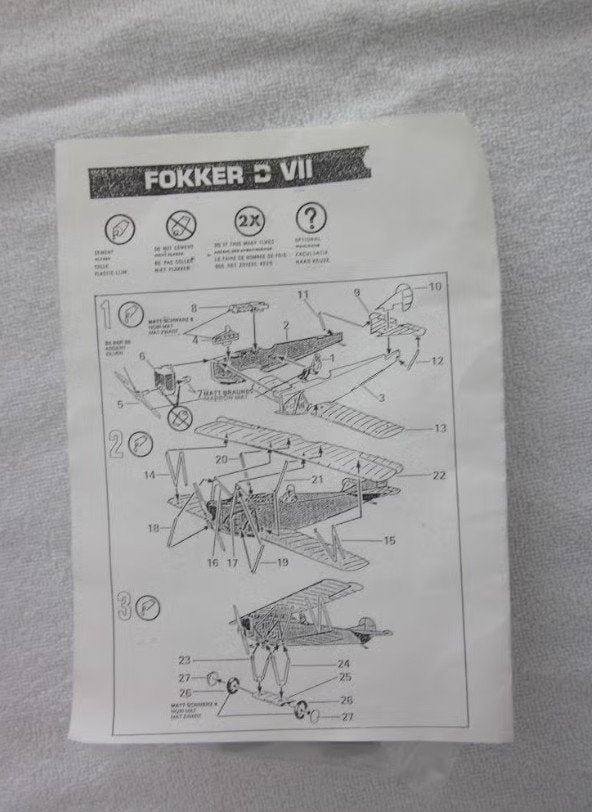 Fokker D VII compleet ongebouwd schaal 1:144., Hobby en Vrije tijd, Modelbouw | Vliegtuigen en Helikopters, Overige merken, 1:72 tot 1:144