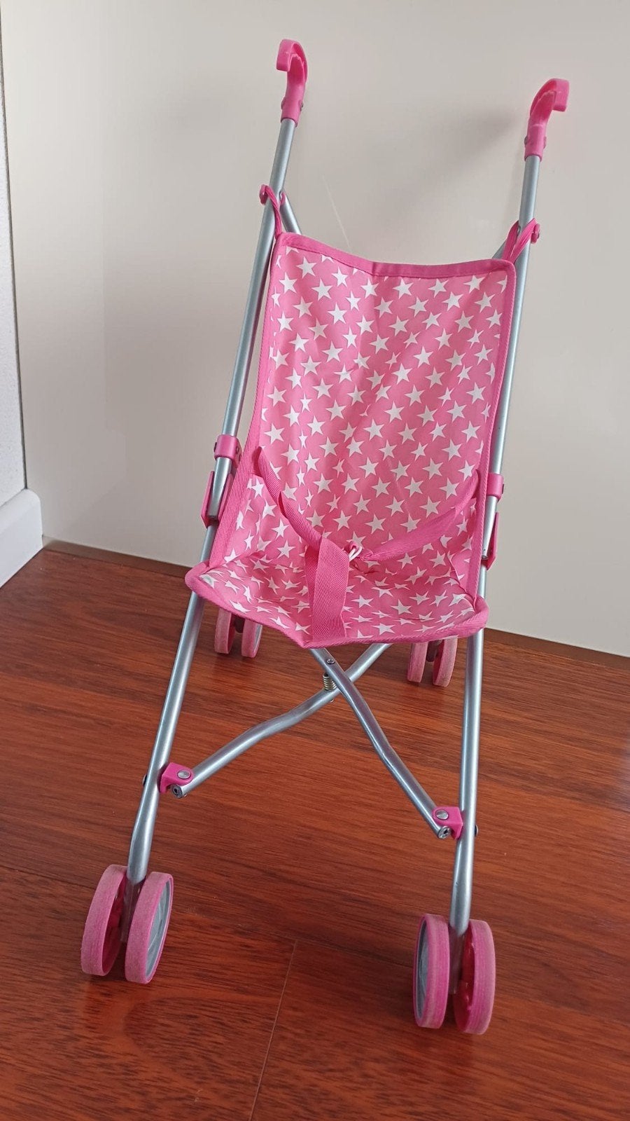 Roze poppenbuggy met sterrenprint, Ophalen, Gebruikt, Overige typen