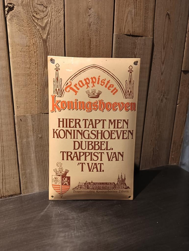 Emaille bord van de koningshoeve., Ophalen, Reclamebord