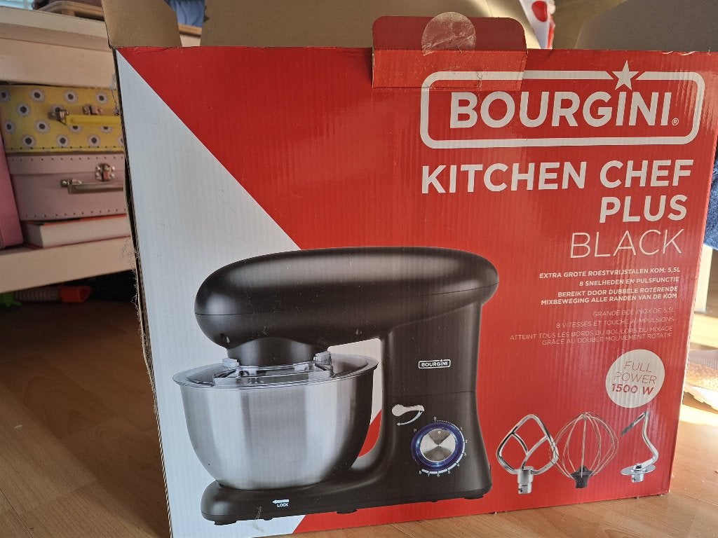 Bourgini Kitchen Chef Plus Black Nieuw in verpakking, Witgoed en Apparatuur, 4 liter of meer, Ophalen, Nieuw, 3 snelheden of meer