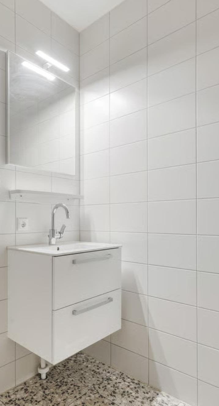 Floating Bathroom Vanity with Mirror & LED Light, Ophalen, Zo goed als nieuw, 25 tot 50 cm, Minder dan 100 cm