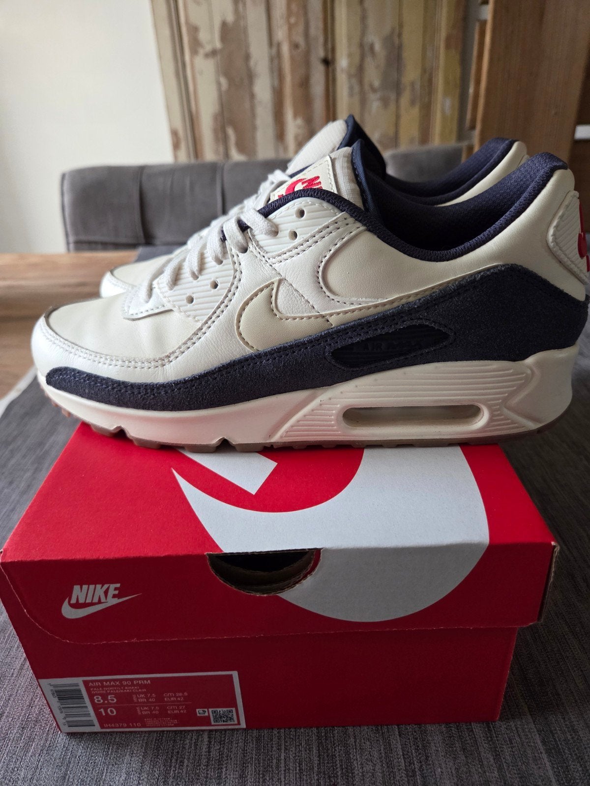 Nike Air Max 90 Rare Air Pale Ivory Thunder Blue - Maat 42, Overige kleuren, Ophalen of Verzenden, Sneakers of Gympen, Nieuw
