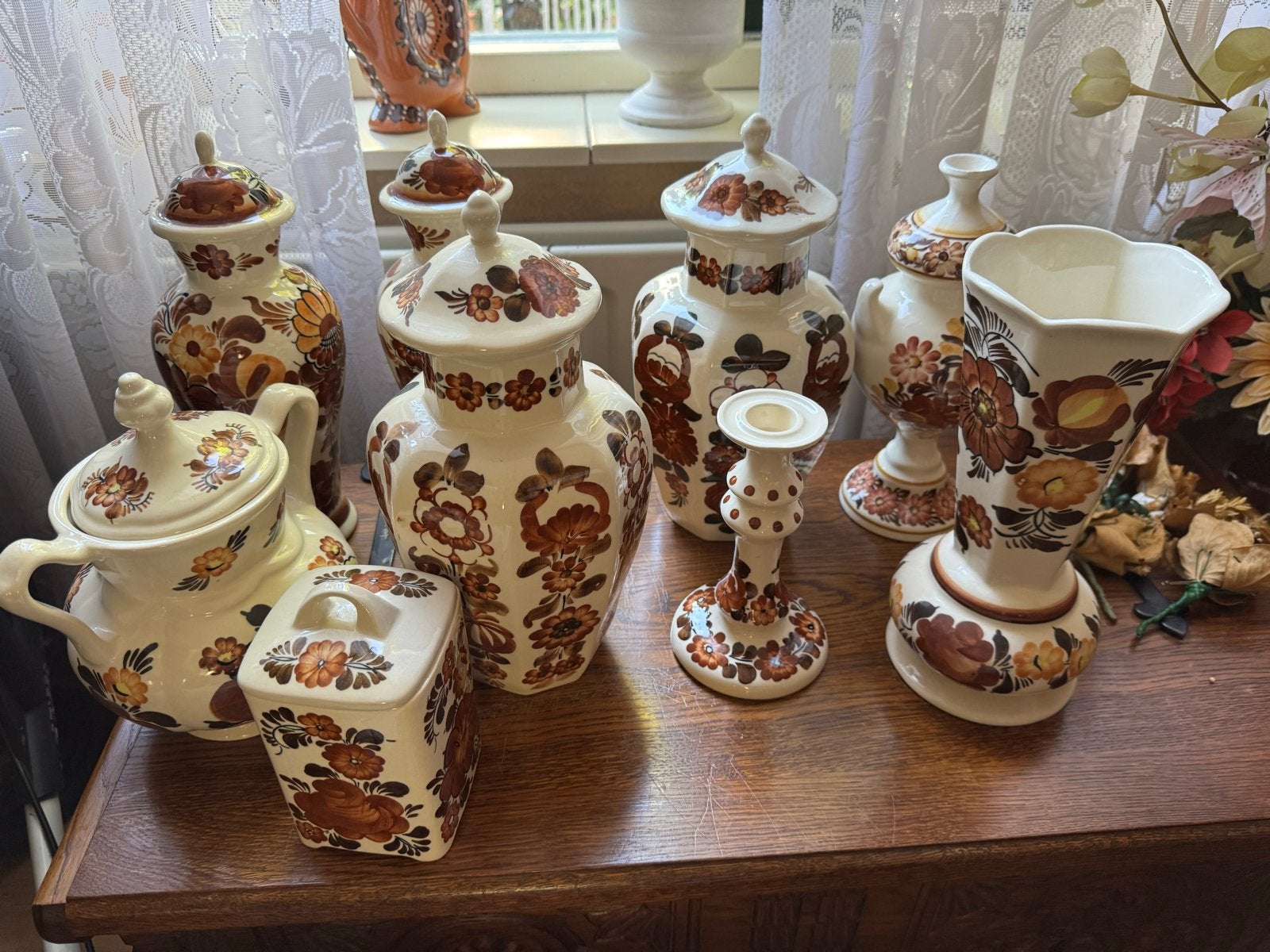 Set Poolse handgeschilderde potten en vazen, Antiek en Kunst, Ophalen