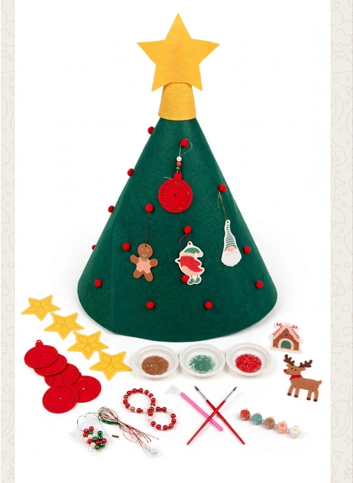 Vilten Kerstboom Knutselset - Diamond Painting, Textiel, Nieuw, Meerkleurig, Ophalen of Verzenden