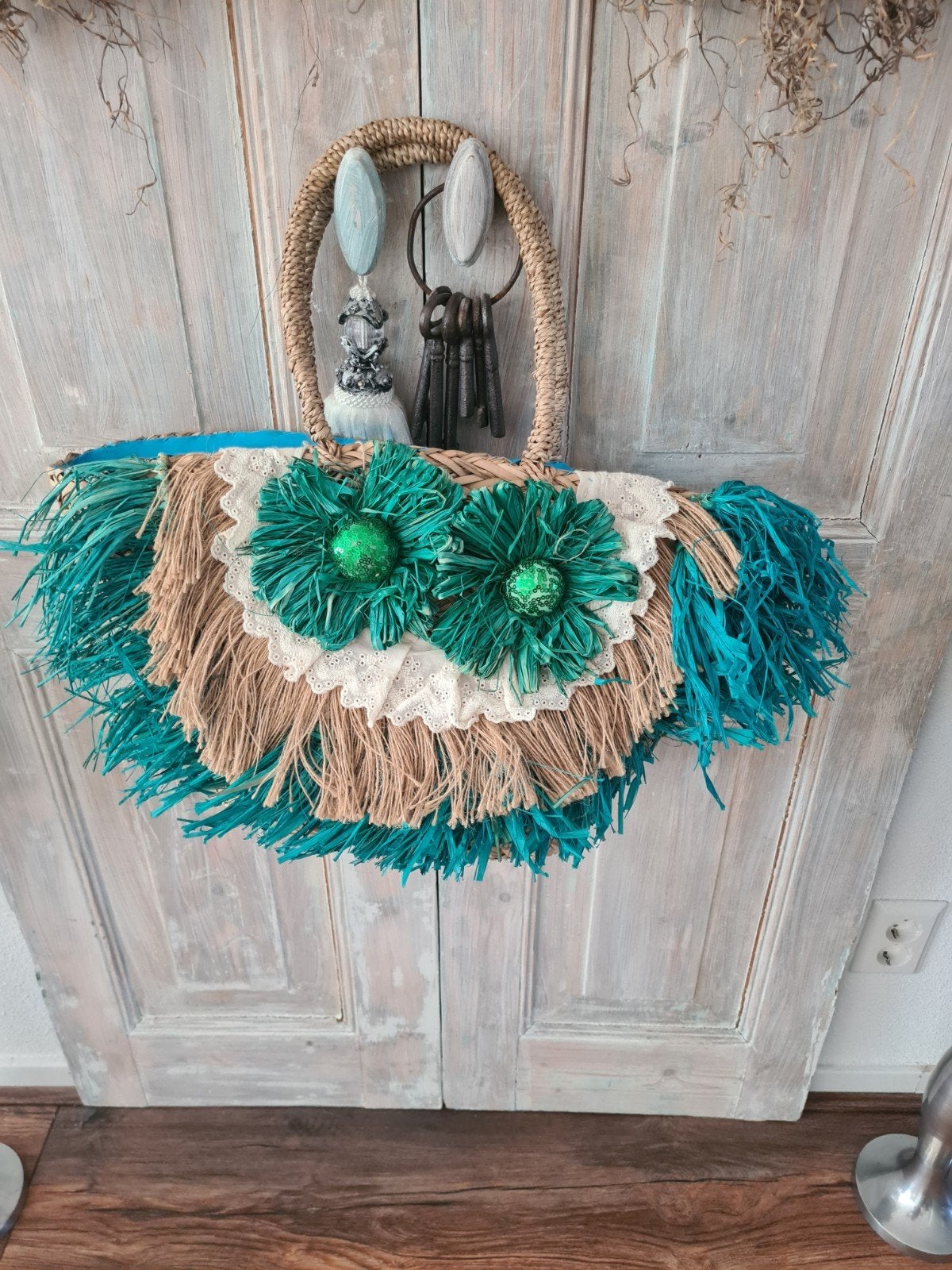 Leuke nieuwe rieten tas, Ibiza style, Sieraden, Tassen en Uiterlijk, Tassen | Schoudertassen, Ophalen, Nieuw