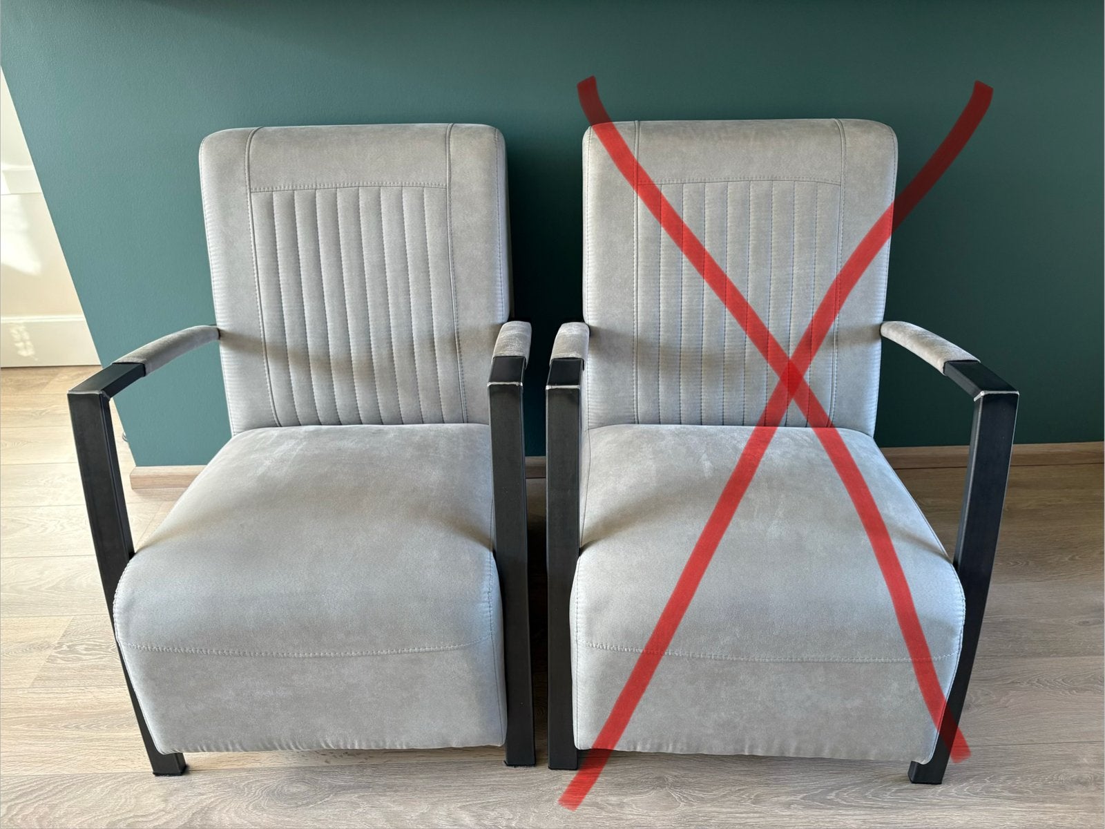 Lichtgrijze stoel fauteuil, Huis en Inrichting, Fauteuils, Ophalen, Minder dan 75 cm, Zo goed als nieuw, Stof