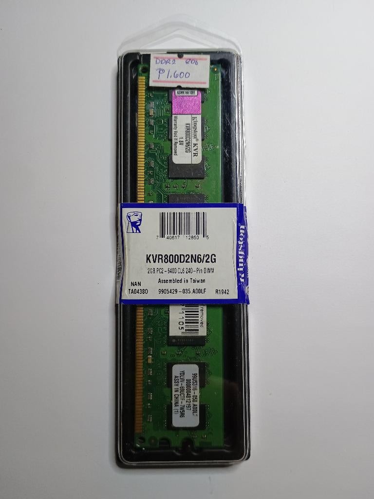 Kingston 2GB DDR2-800 | PC2-6400 | desktop RAM, Ophalen of Verzenden, Zo goed als nieuw, DDR2, Desktop