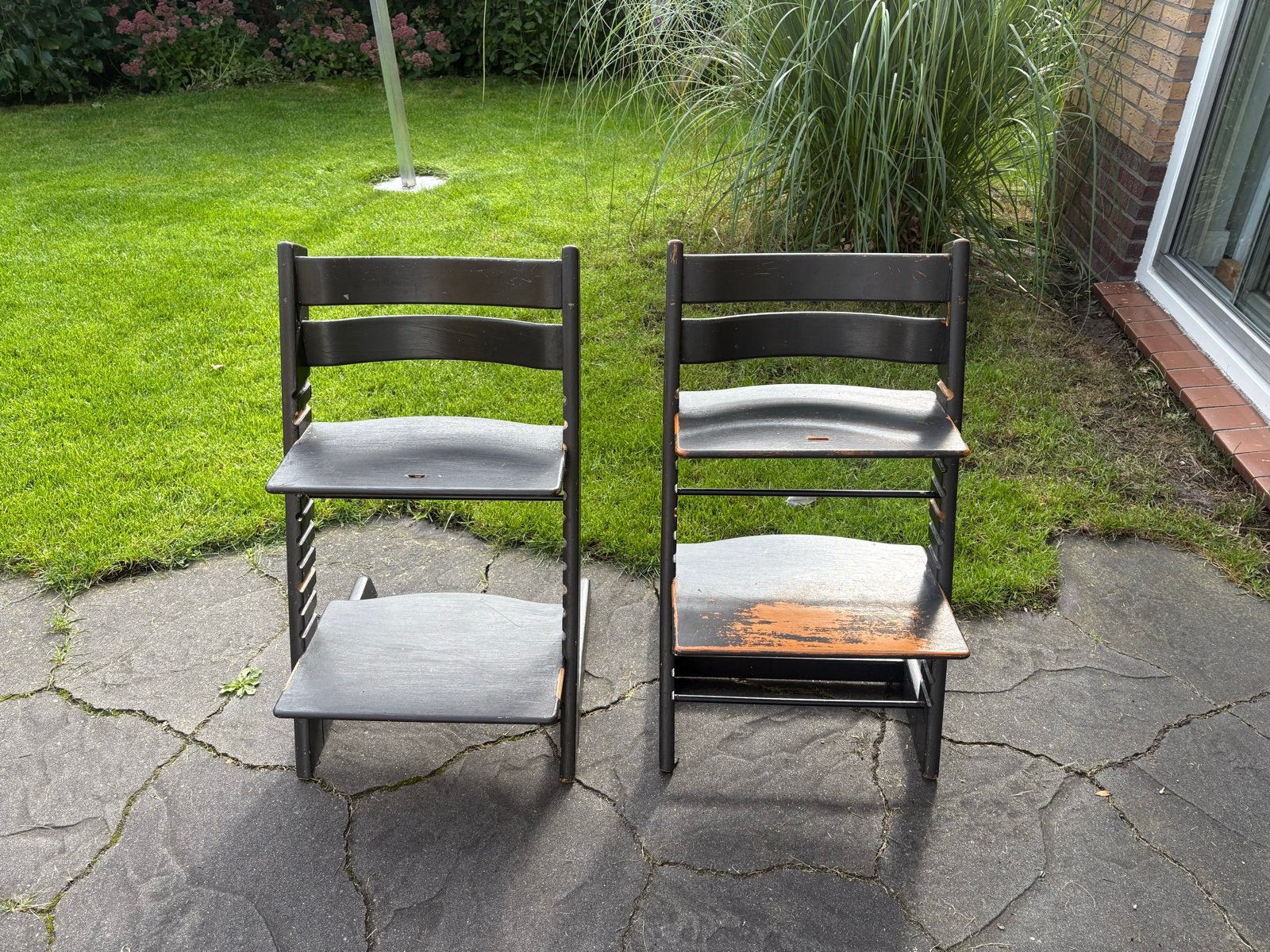 Twee Stokke Tripp Trapp kinderstoelen - opknappers, Ophalen, Gebruikt, Meegroeistoel