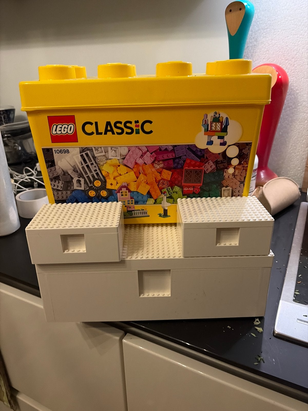 Lego Classic set met 36 rode stenen en IKEA opbergboxen, Ophalen of Verzenden, Gebruikt