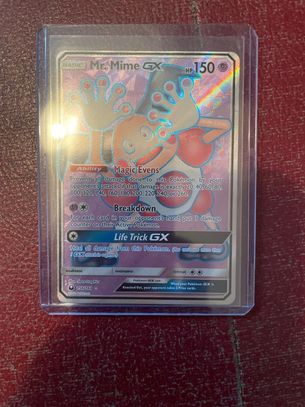Mr. Mime GX Pokémon kaart - Full Art, Ophalen of Verzenden, Zo goed als nieuw, Losse kaart, Foil