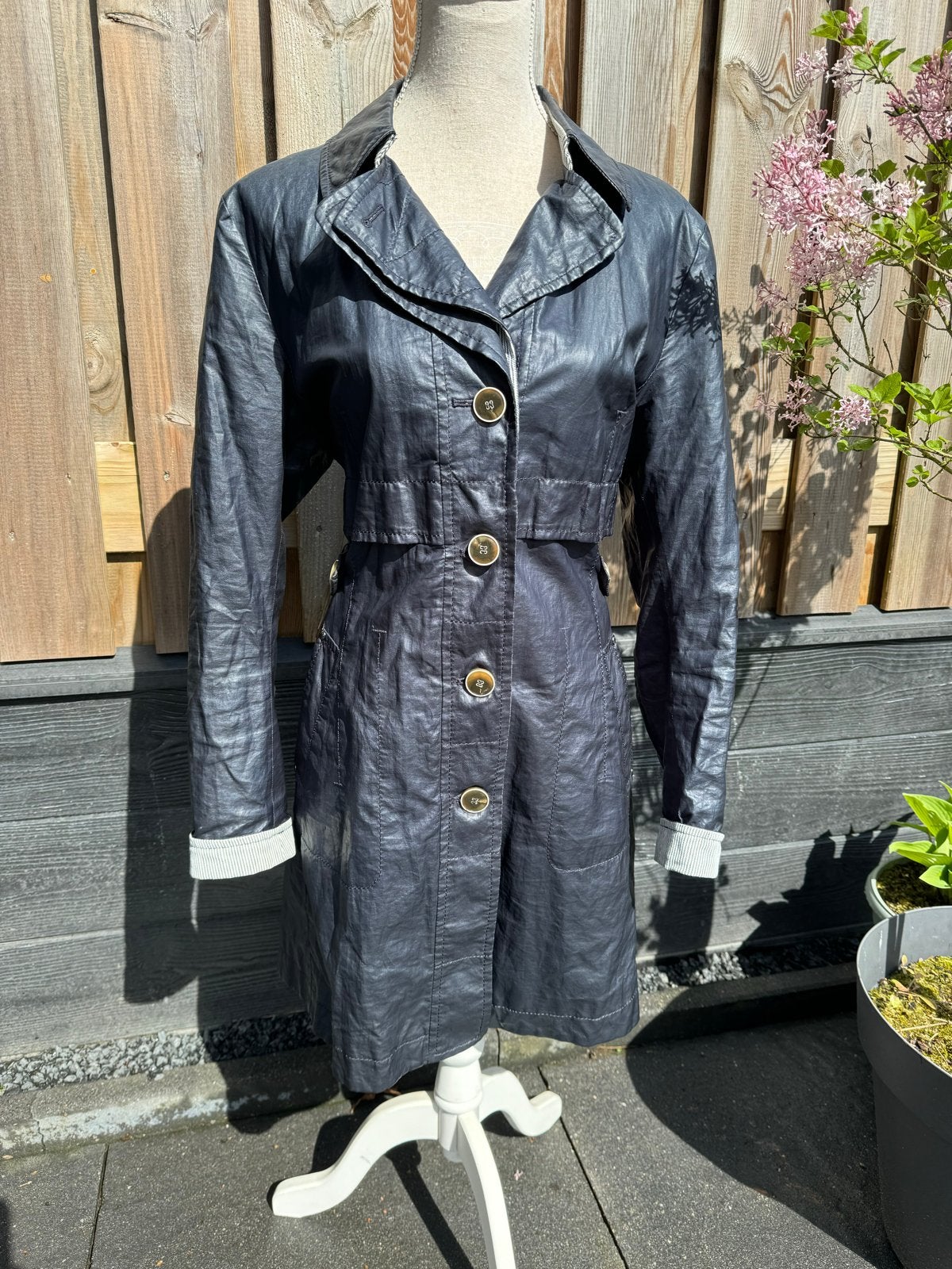 *Creenstone* Trenchcoat Maat 42 met ritsbinnenzak. Izgst!, Ophalen of Verzenden, Zo goed als nieuw, Maat 42/44 (L), Blauw