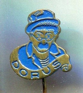 Dorus blauw op koper TV/stripfiguur speldje ( R_087a), Ophalen of Verzenden, Nieuw, Figuurtje, Speldje of Pin