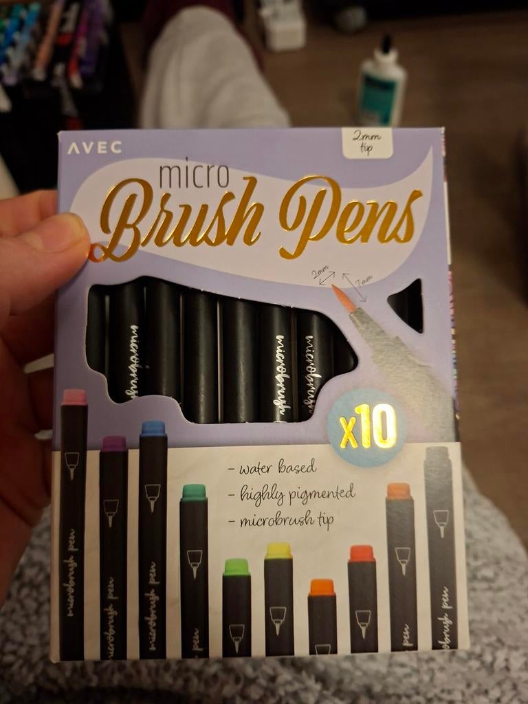 AVEC Micro Brush Pennen - 10 Stuks Waterbasis, Ophalen of Verzenden, Nieuw, Potlood of Stift