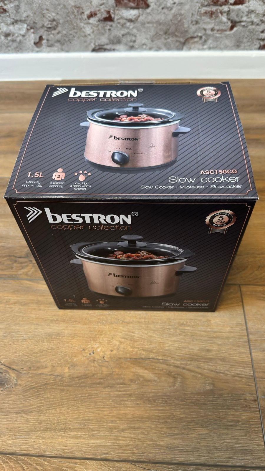 2x Bestron Slowcooker ASC150CO - Koper Collectie, Ophalen of Verzenden, Nieuw