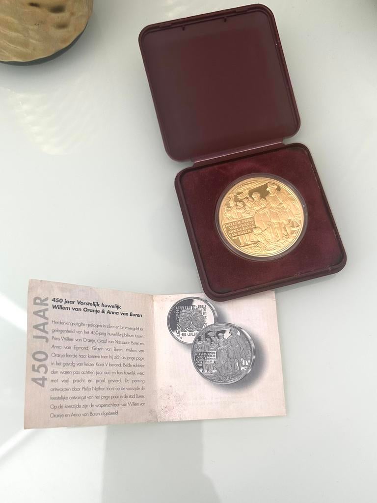 Bronsvergulde herdenkingsmunt Willem van Oranje set, Zilver, Overige landen, Overige waardes, Verzenden