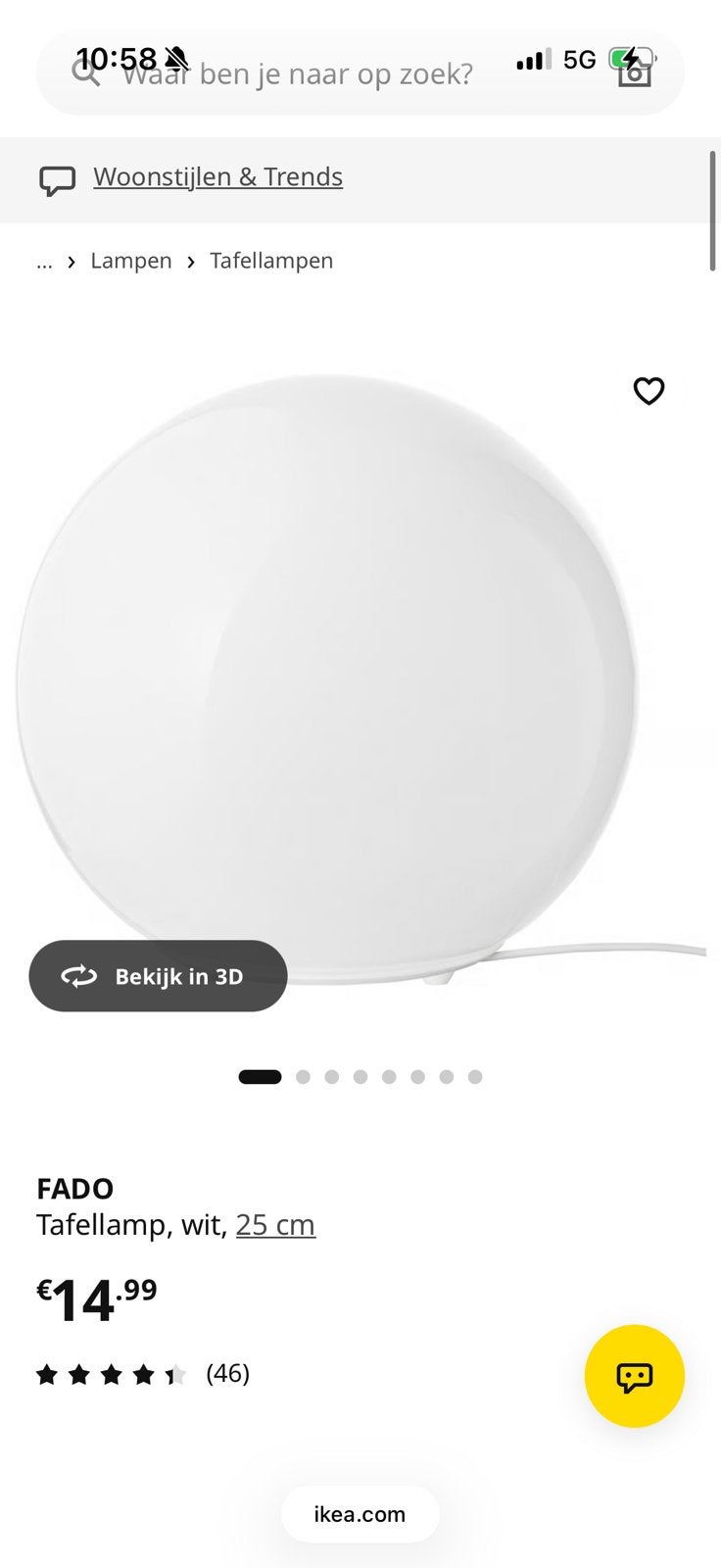 Fado ikea lamp, Ophalen, Zo goed als nieuw
