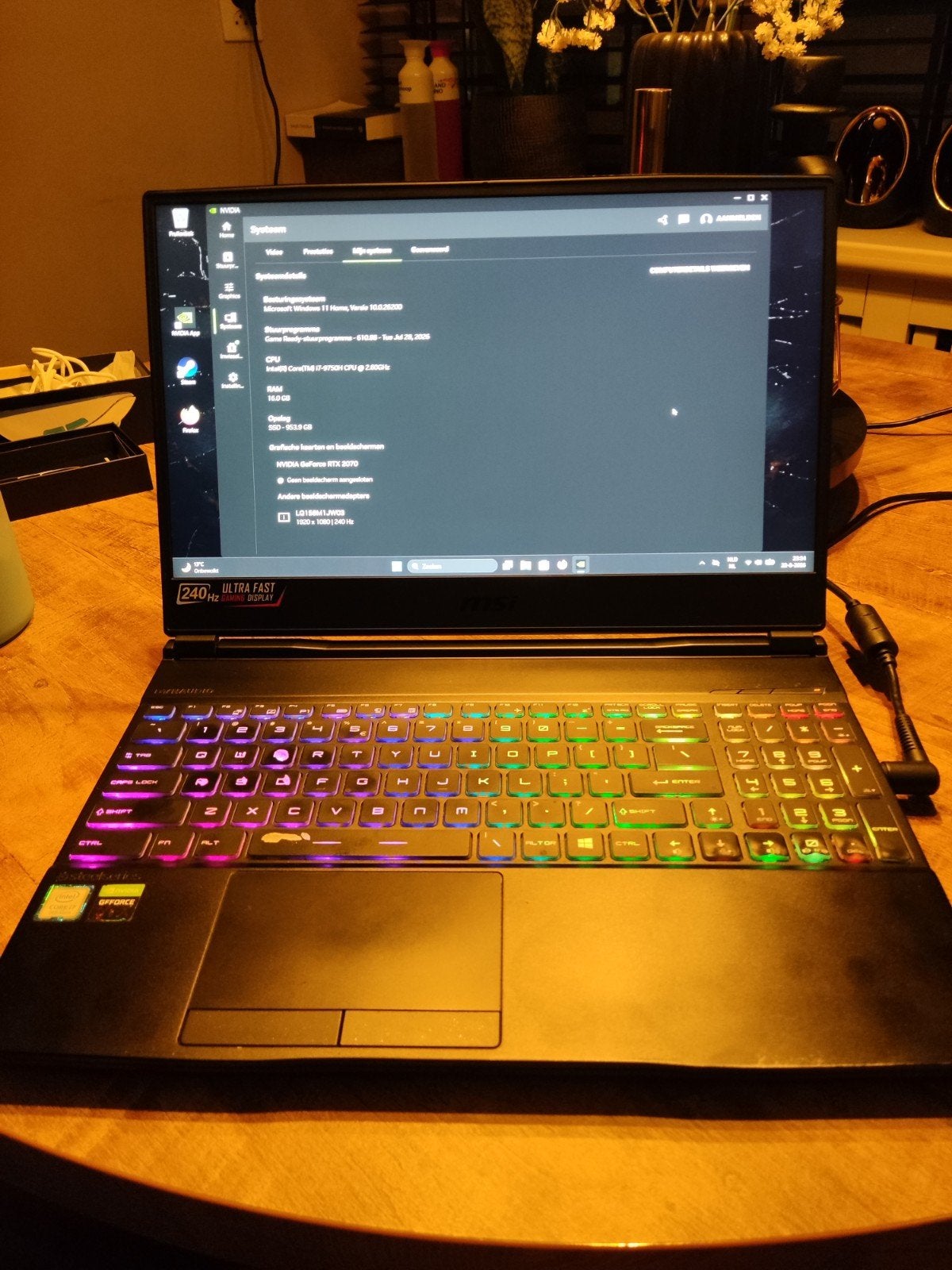 MSI Raider GE65 9SF i7-9750H - RTX 2070 - 1TB SSD - 16GB, Ophalen, Zo goed als nieuw, Gaming, SSD