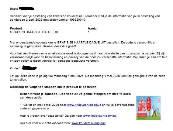 2de dagje uit kaartje gratis!, Tickets en Kaartjes, Kortingskaart