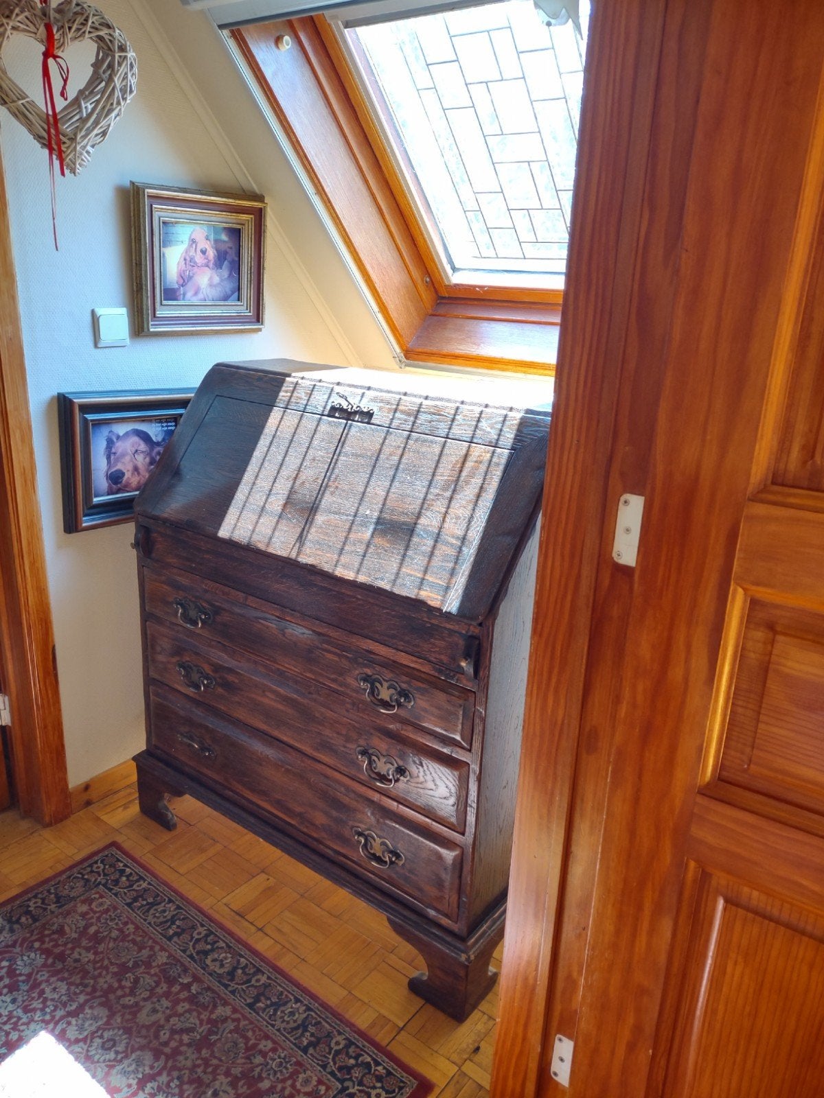 Antiek houten secretaire met lades, Ophalen