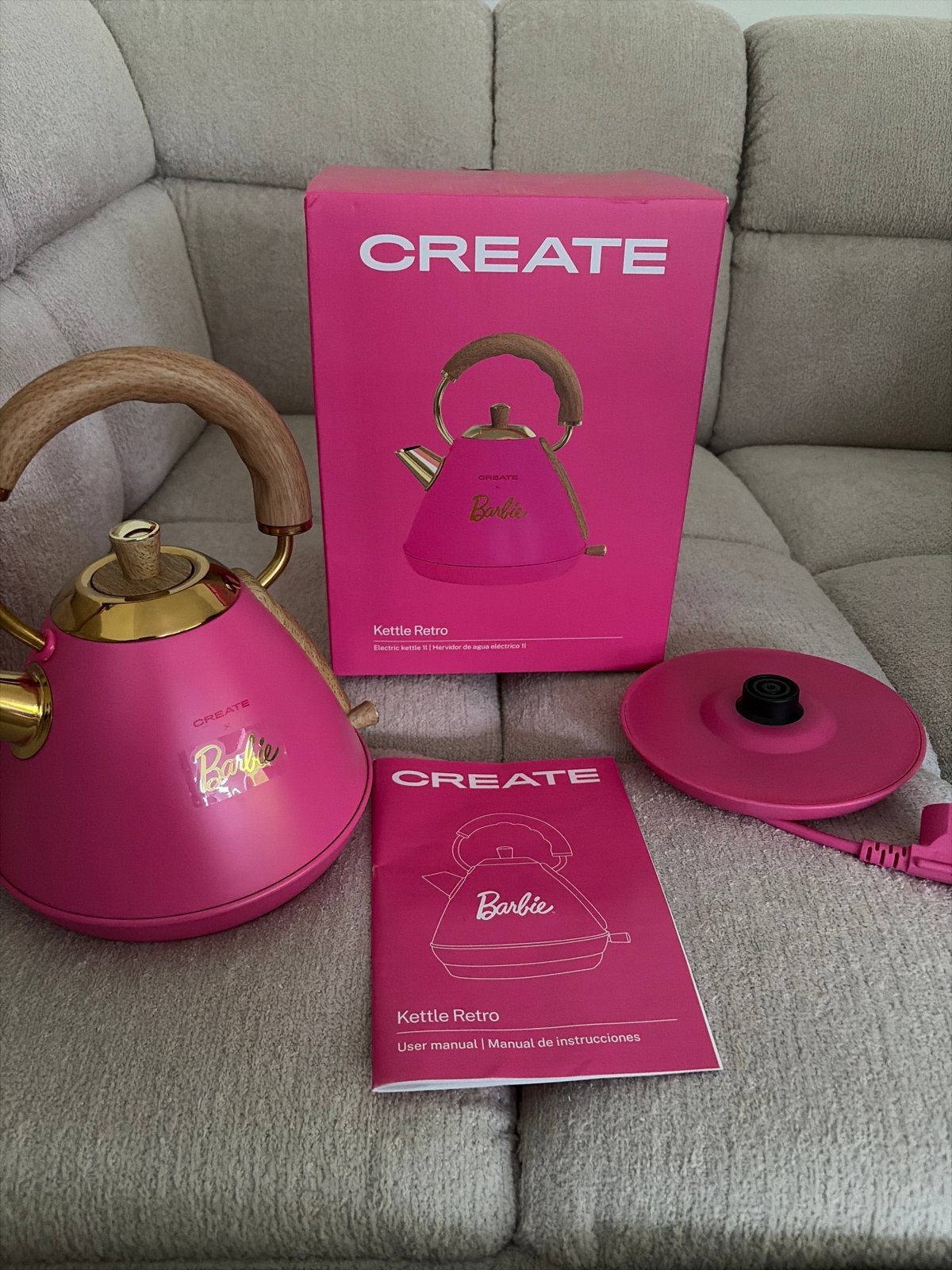 BARBIE x CREATE Kettle Retro - Nieuw in doos, Minder dan 1 liter, Ophalen, Nieuw
