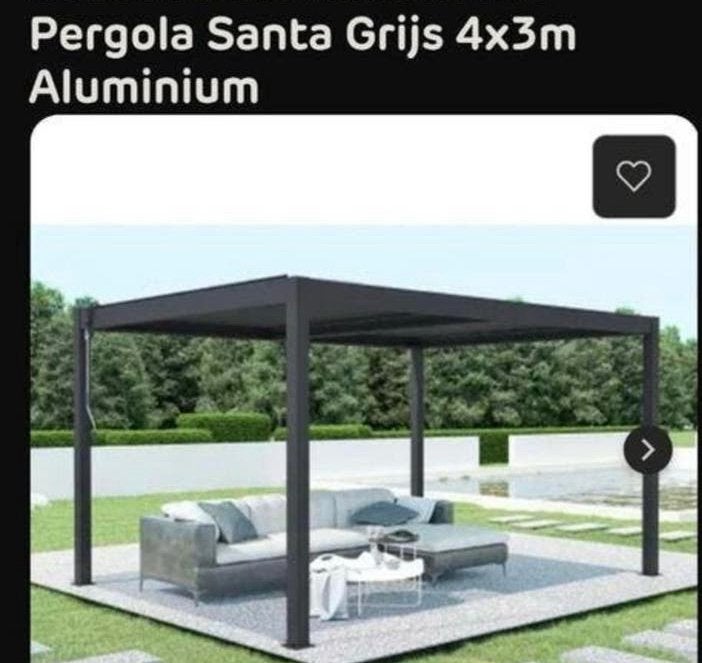 Nieuw aluminium pergola overkapping lamellendak 4x3m 400x300, Tuin en Terras, Overkappingen, Ophalen, Nieuw, Overige typen