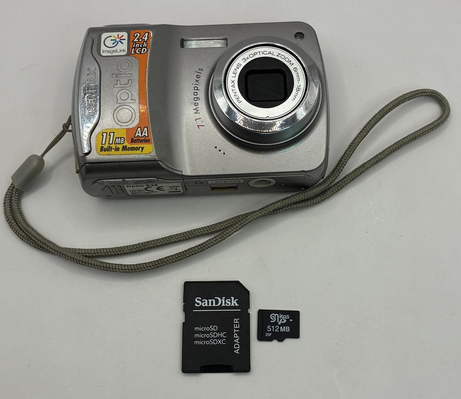 Pentax Optio E35 - compact camera, Ophalen of Verzenden, Zo goed als nieuw
