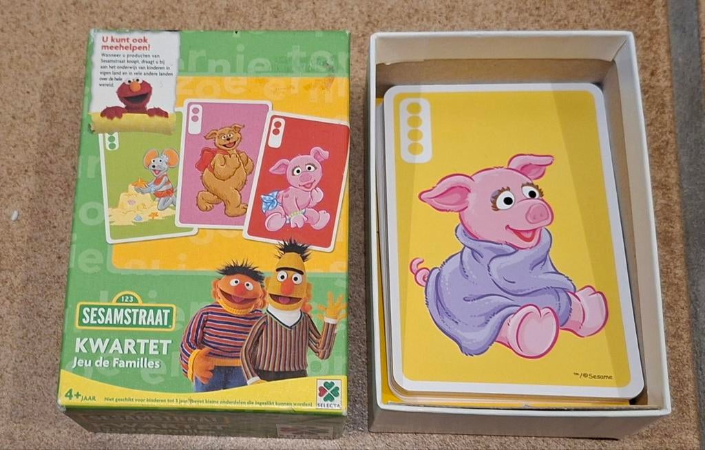 Sesamstraat kwartet, Verzamelen, Speelkaarten, Jokers en Kwartetten, Ophalen of Verzenden, Zo goed als nieuw, Kwartet(ten)