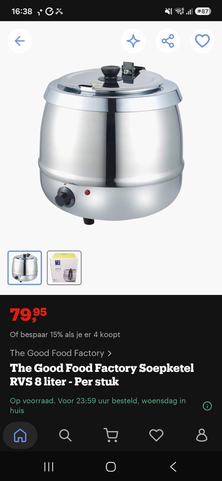 soepketel, Ophalen of Verzenden, Nieuw