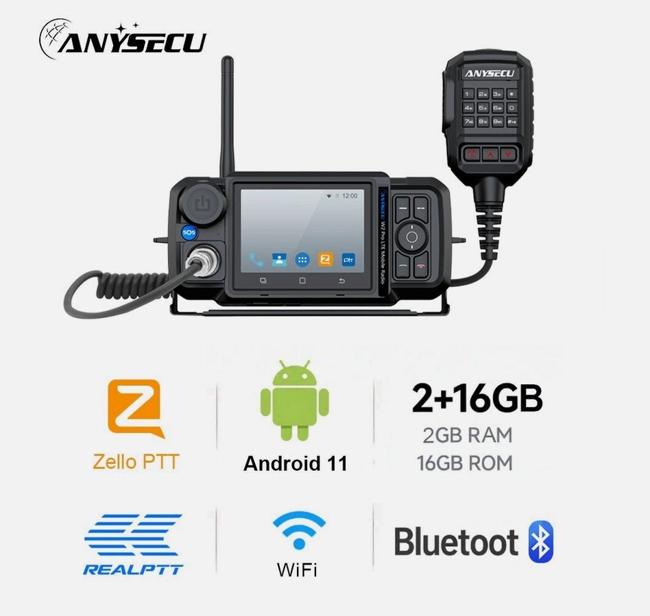 ANYSECU 4G-W2 Pro Android 11 4G Zello Real PTT GPS, Telecommunicatie, Zenders en Ontvangers, Verzenden, Nieuw, Zender en Ontvanger