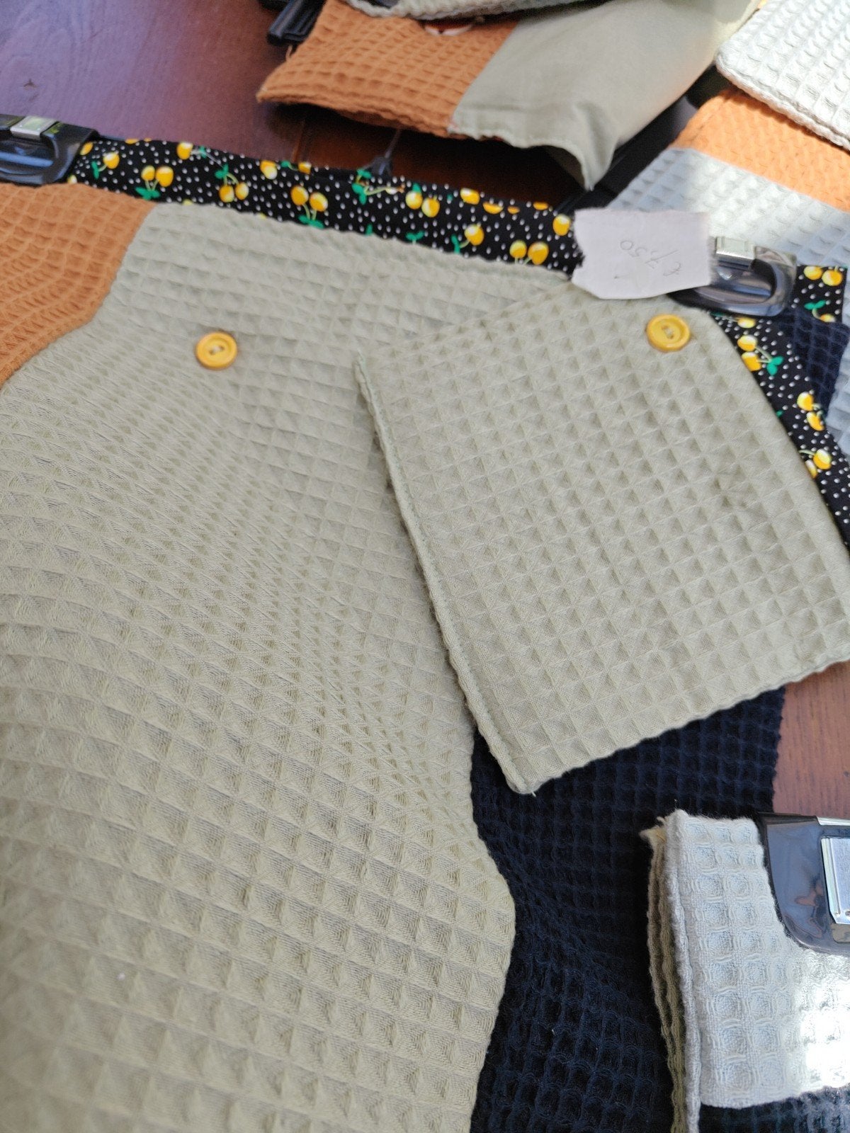 3-delige poppenset wafelstof/katoen voor poppenbedjes, Ophalen of Verzenden, Babypop