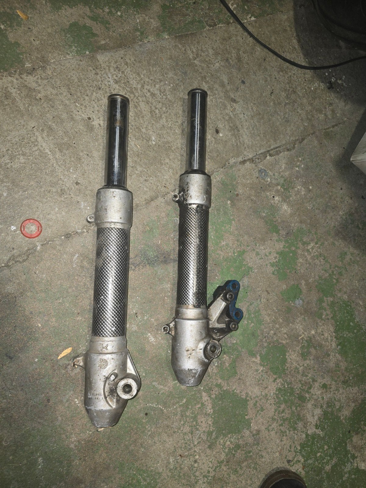 Yamaha Aerox voorvork poten met rem adapter, Ophalen of Verzenden, Gebruikt, Overige typen, Yamaha