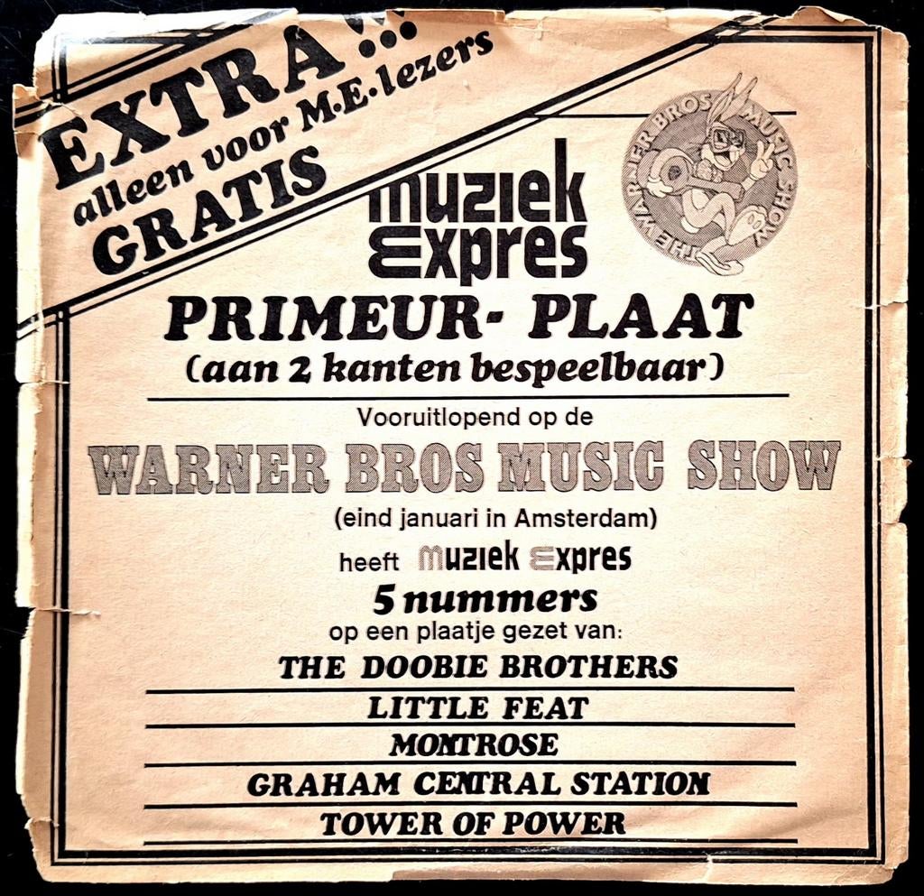 7"/FLEXIDISC  MUZIEK EXPRES - Warner Brothers MusicShow, Cd's en Dvd's, Ophalen of Verzenden, Gebruikt, Pop