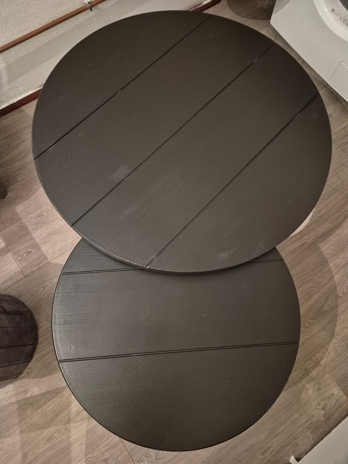 Twee tafeltjes rond, Ophalen, Gebruikt, 50 tot 100 cm, Rond