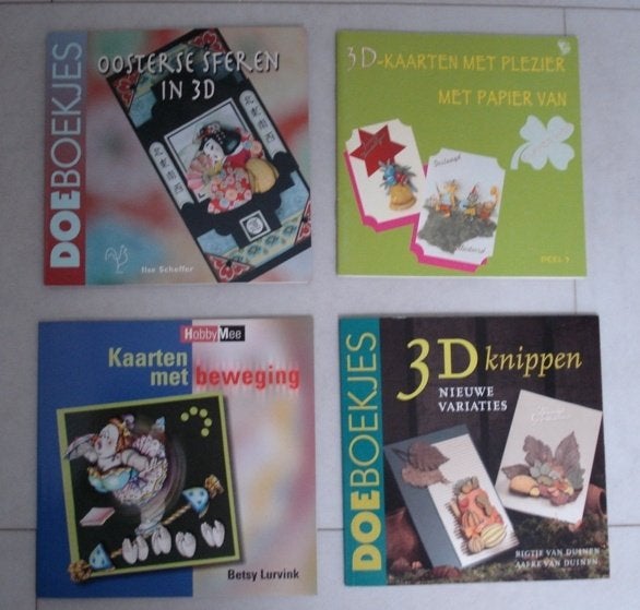 4 Nwe boekjes 3d kaarten maken hobby mee doeboekjes papier, Ophalen of Verzenden, Nieuw, Overige thema's, Overige typen